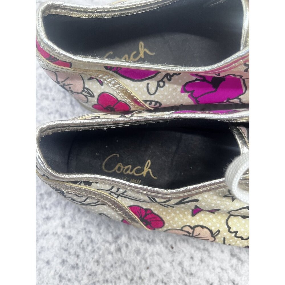 Coach Tennis Shoes Womens 10 B Dee Daisy Floral Print Canvas Sneaker - Picture 6 of 10